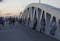 People using the bespoke seating between the truss diagonals to enjoy the views over Ulm
